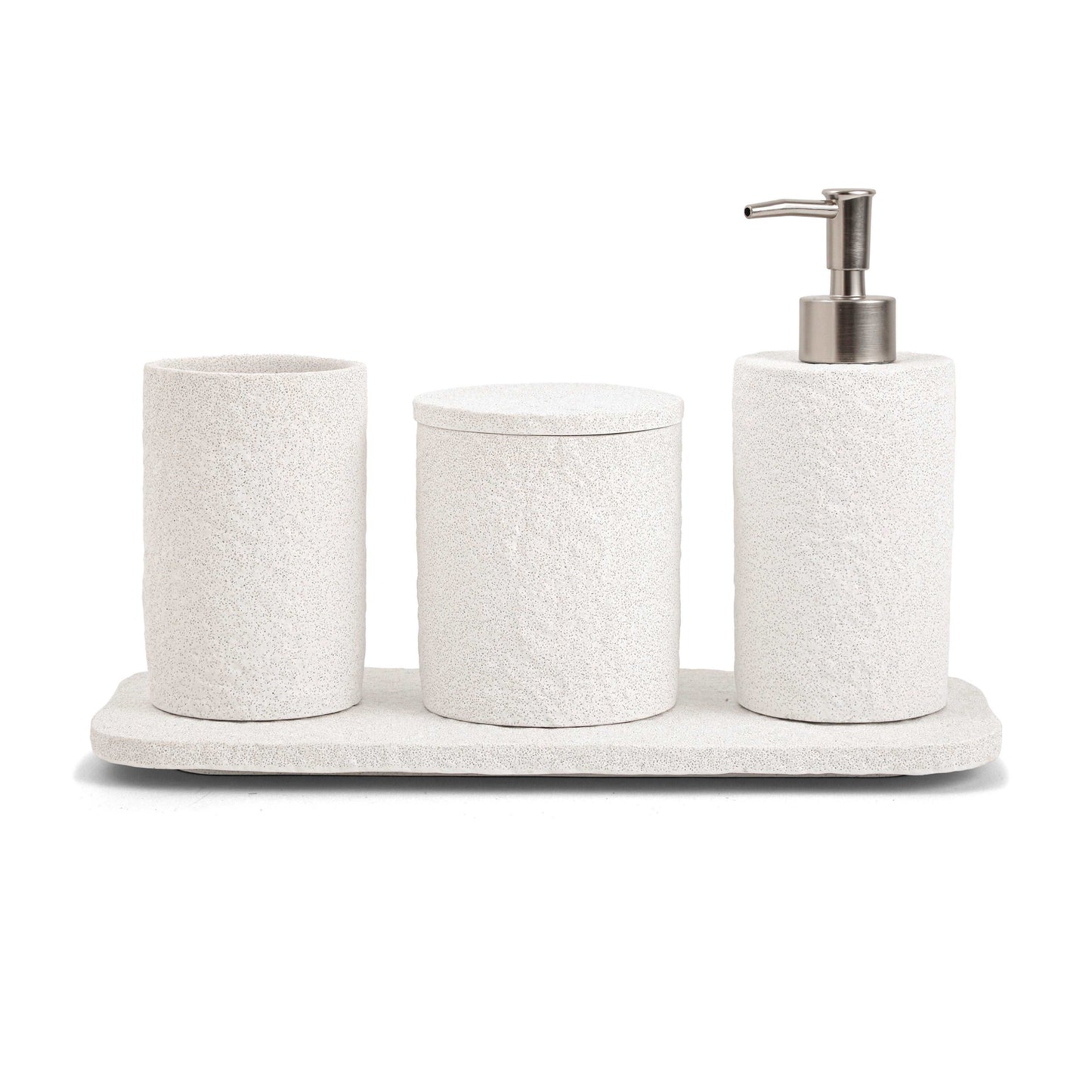 Conjunto Orgânico para Banheiro em Cimento Off-White 4 peças