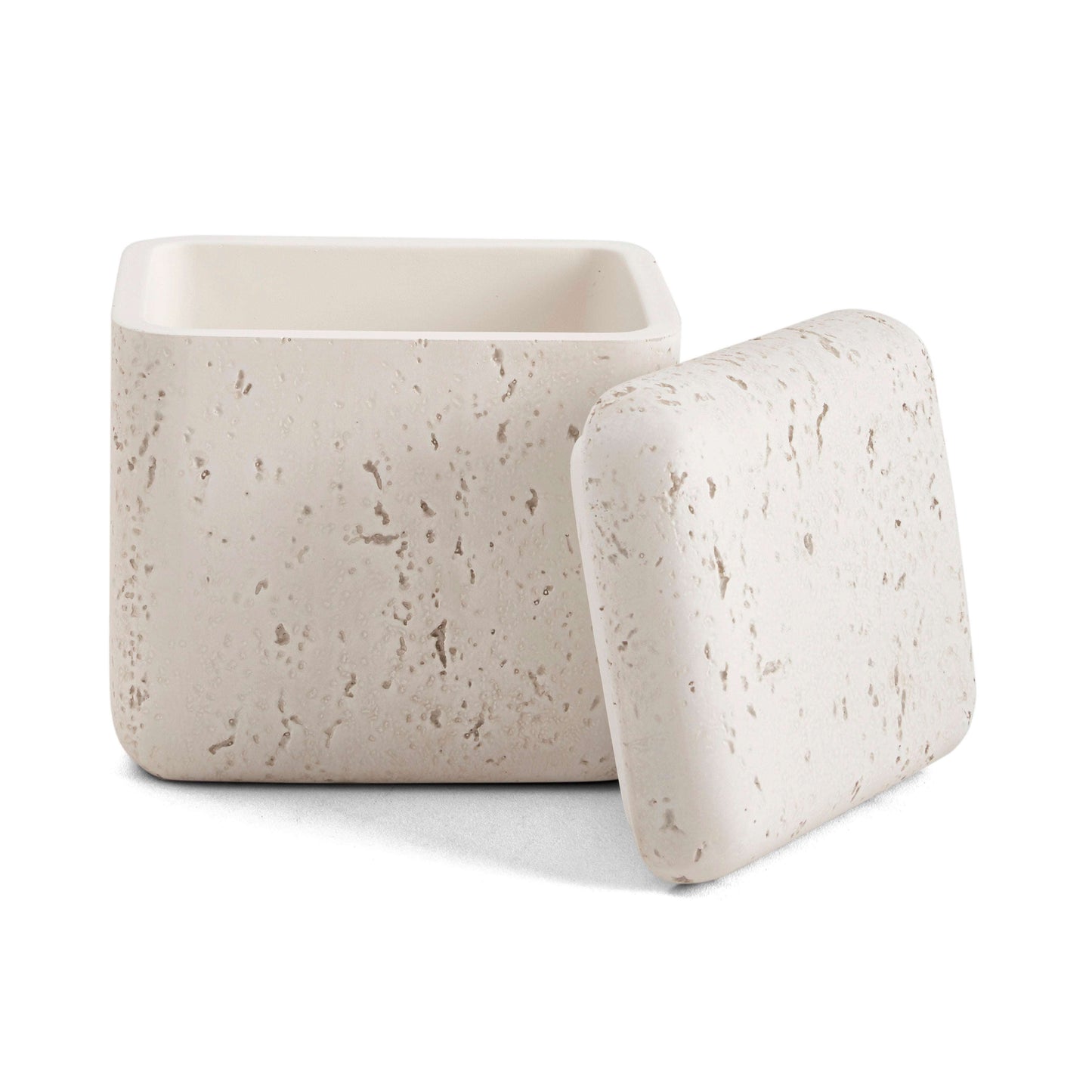 Pote Quadrado com Tampa para Banheiro