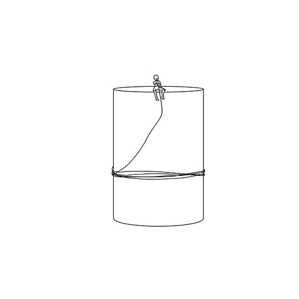 Série Pescador- Escultura Alta N5 - Concreto Branco e Latão