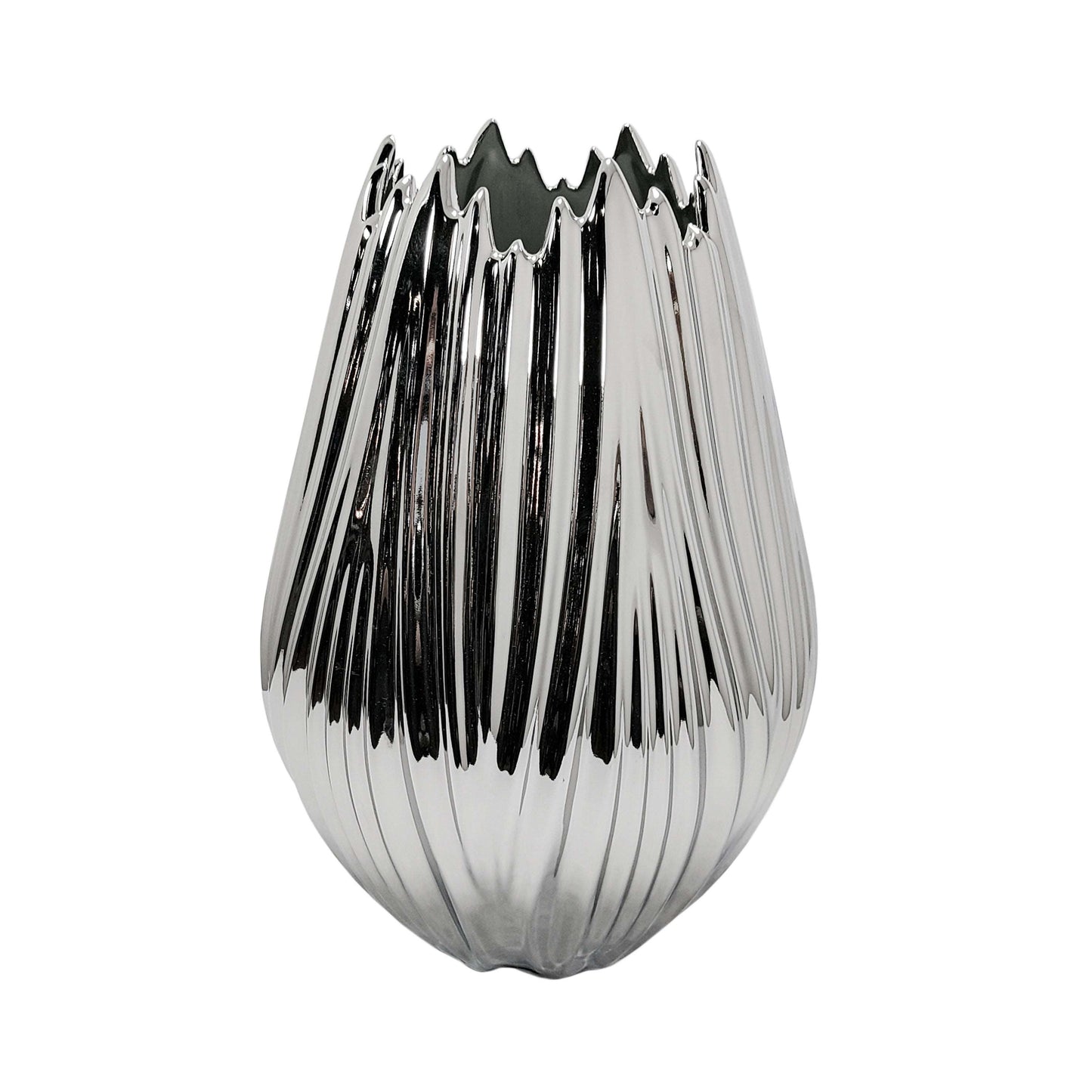 Vaso Mercúrio de Porcelana Prata Brilhante G