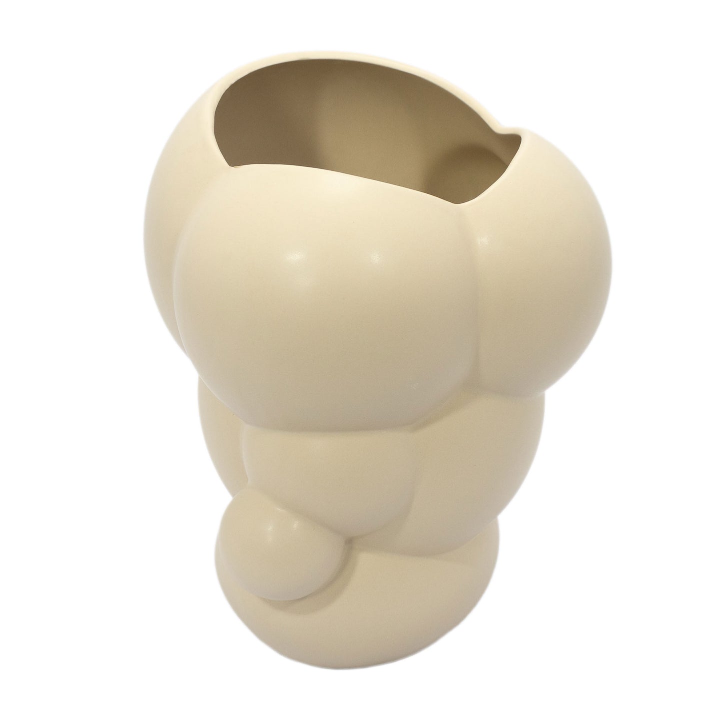 Vaso Bubble em Cerâmica Bege M