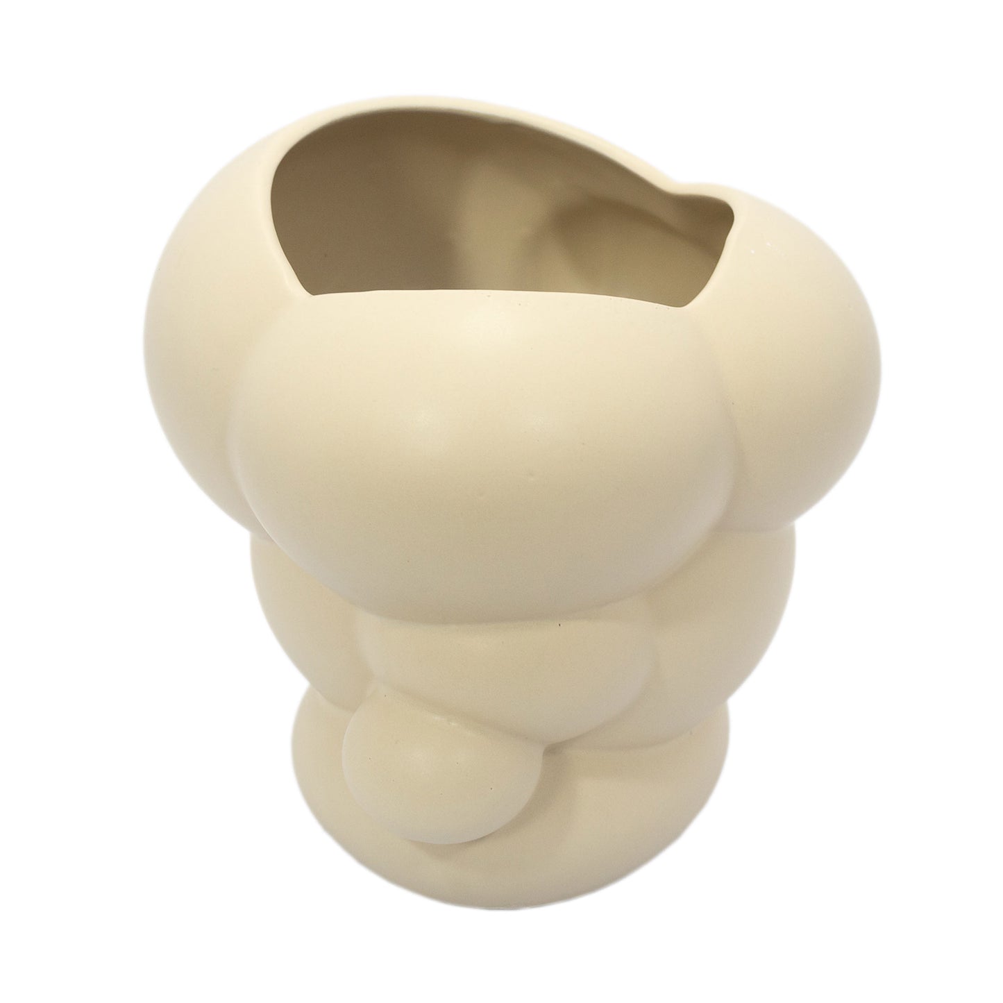 Vaso Bubble em Cerâmica Bege P