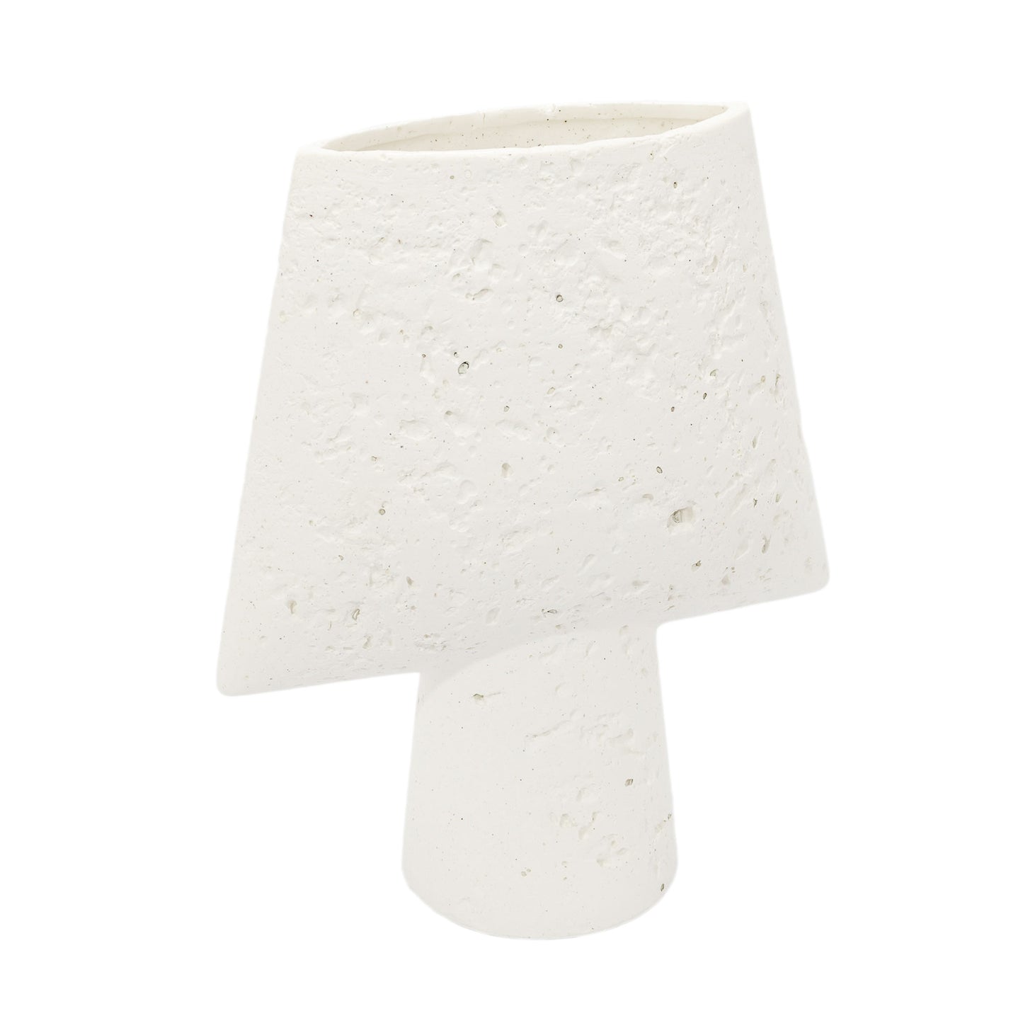 Vaso Escultura Levha em Cerâmica Branco Texturizado