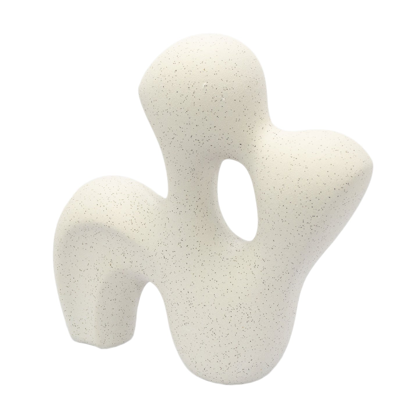 Escultura Kugu Abstrata Branco Texturizado