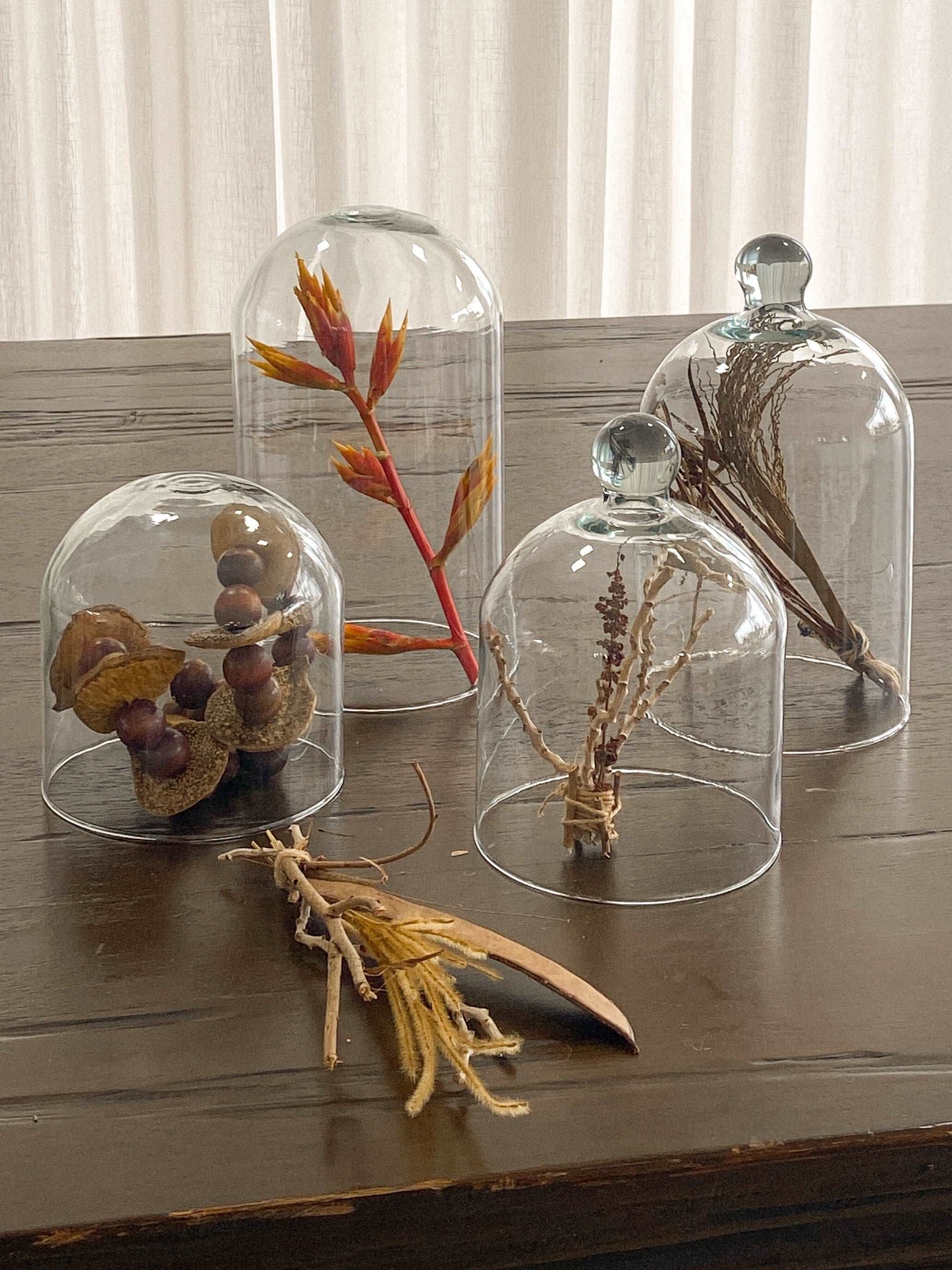 Redoma de Vidro Cúpula com Puxador 20cm e 25cm