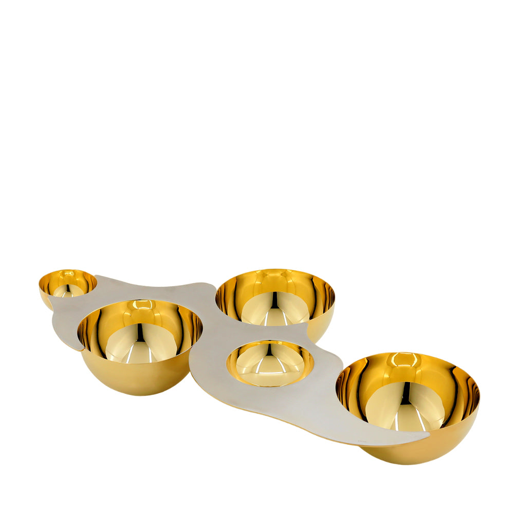 Porta Aperitivo Luna Acabamento Interno e Externo em Ouro 24k - Ana Neute & Rafael Chvaicer