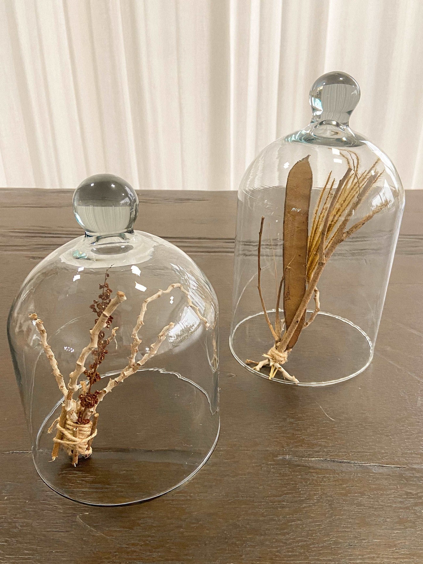 Redoma de Vidro Cúpula com Puxador 20cm e 25cm