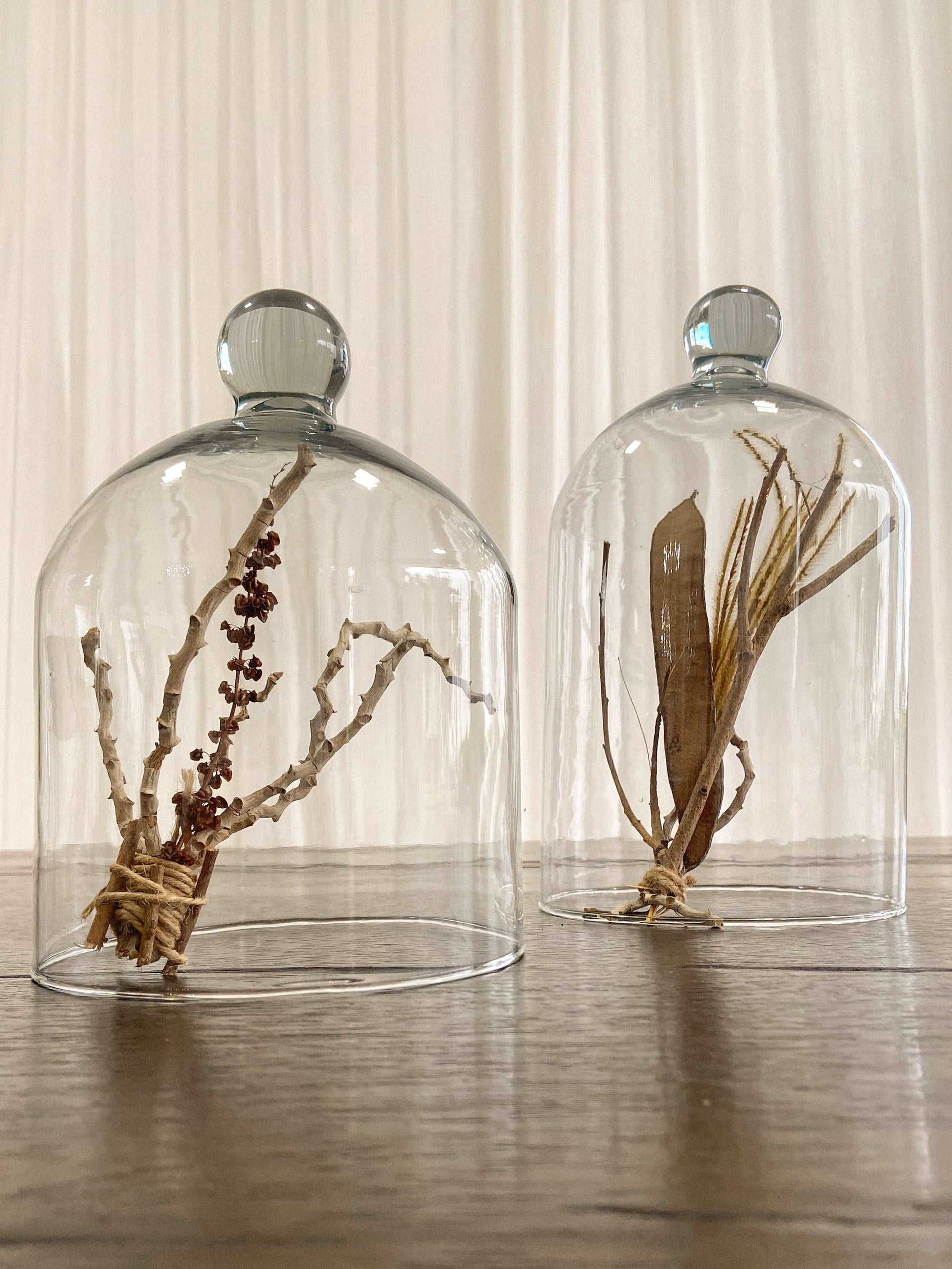 Redoma de Vidro Cúpula com Puxador 20cm e 25cm