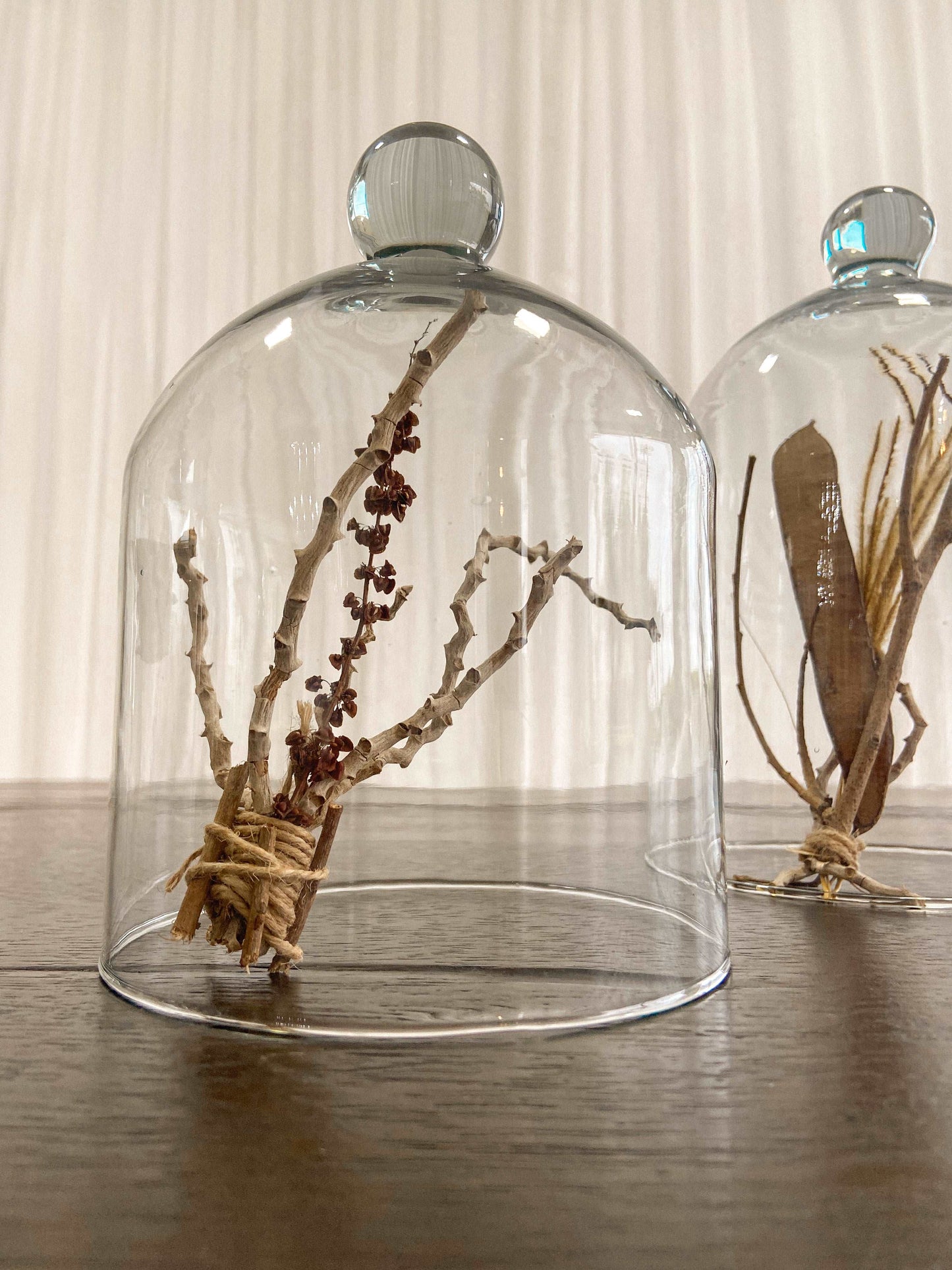 Redoma de Vidro Cúpula com Puxador 20cm e 25cm