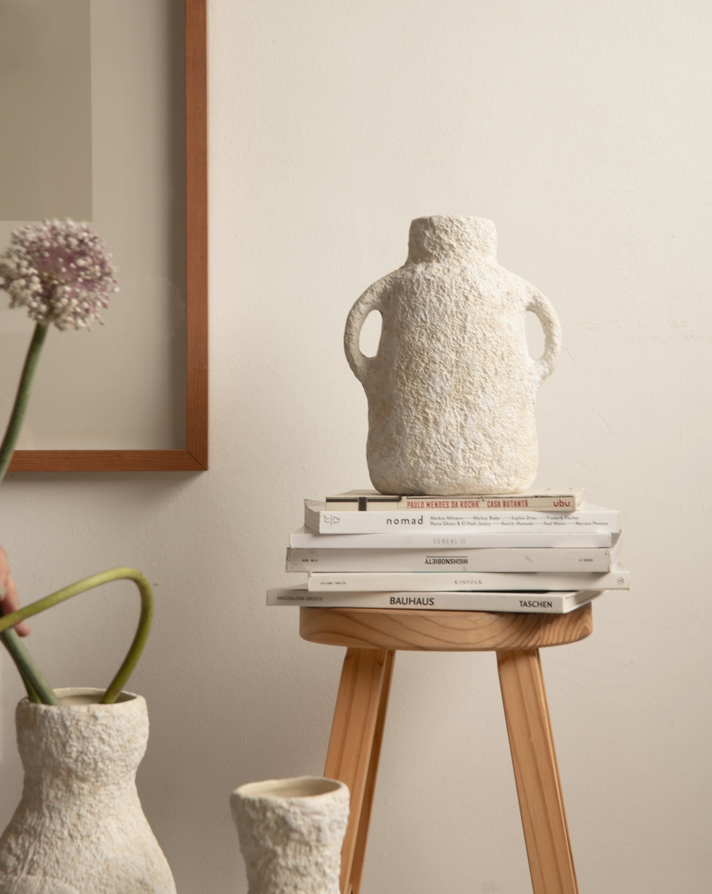 Vaso com Alças M Orgânico Textura de Pedra - Coleção Chert