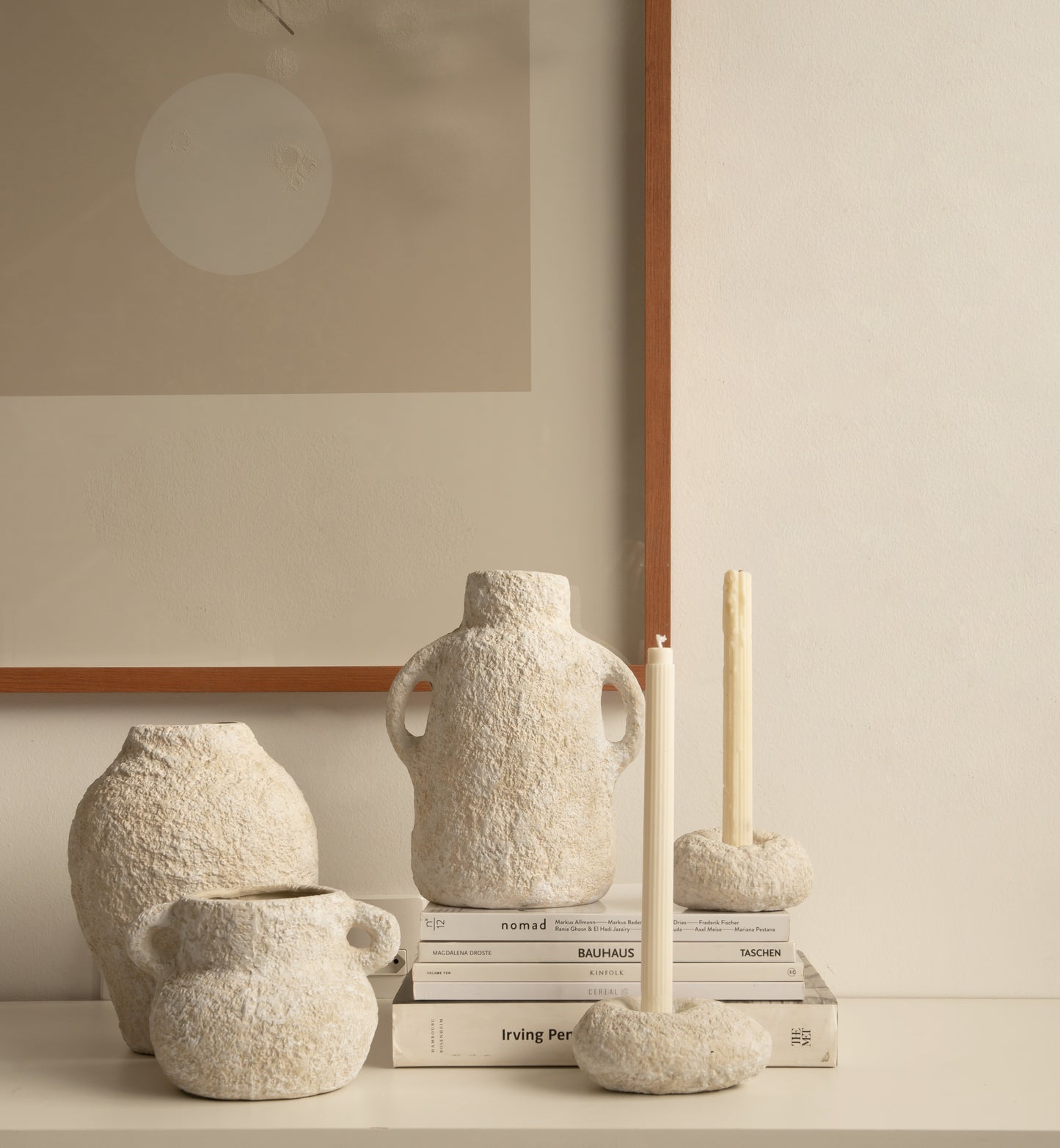 Vaso com Alças M Orgânico Textura de Pedra - Coleção Chert