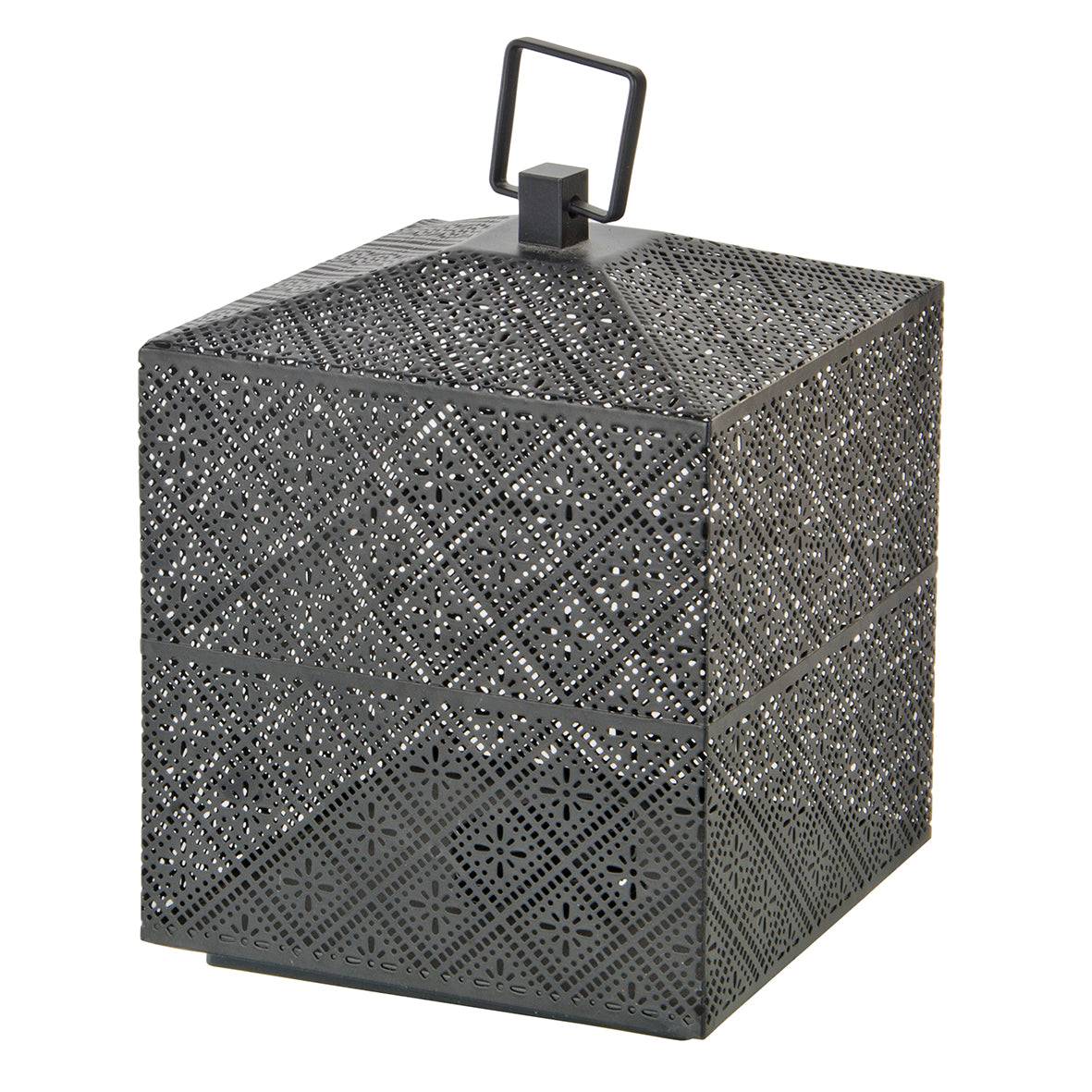 Conjunto de Lanternas Decorativas em Metal Preto Fosco - 2 peças