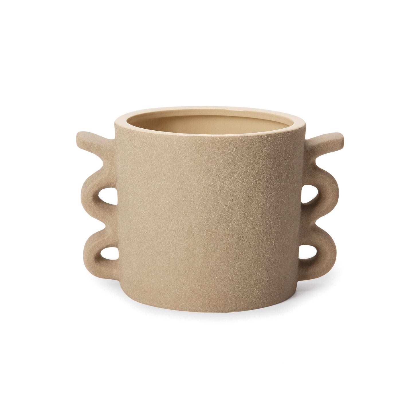 Cachepot em Cerâmica Cinza Terra Basalto