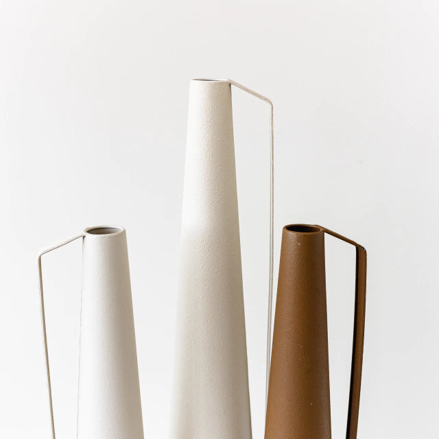 Vaso Jarra Metálica Fiori Off White