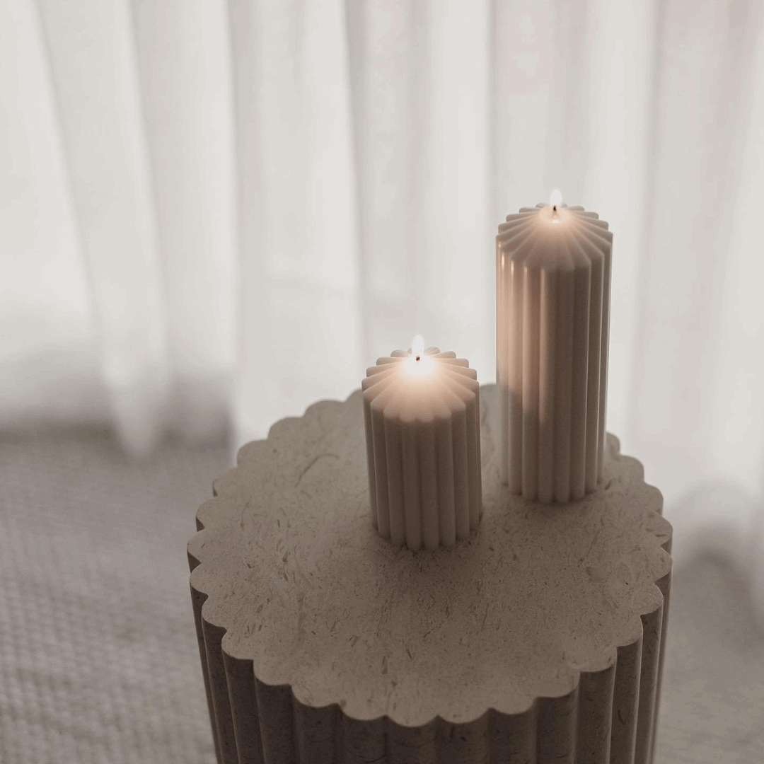 Kit Velas Decorativa mini Pilar Canelado