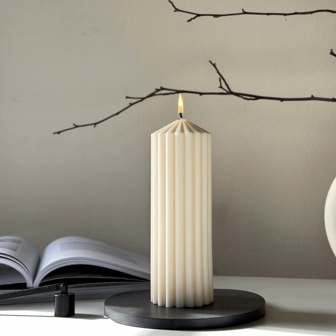 Kit Velas Decorativa mini Pilar Canelado