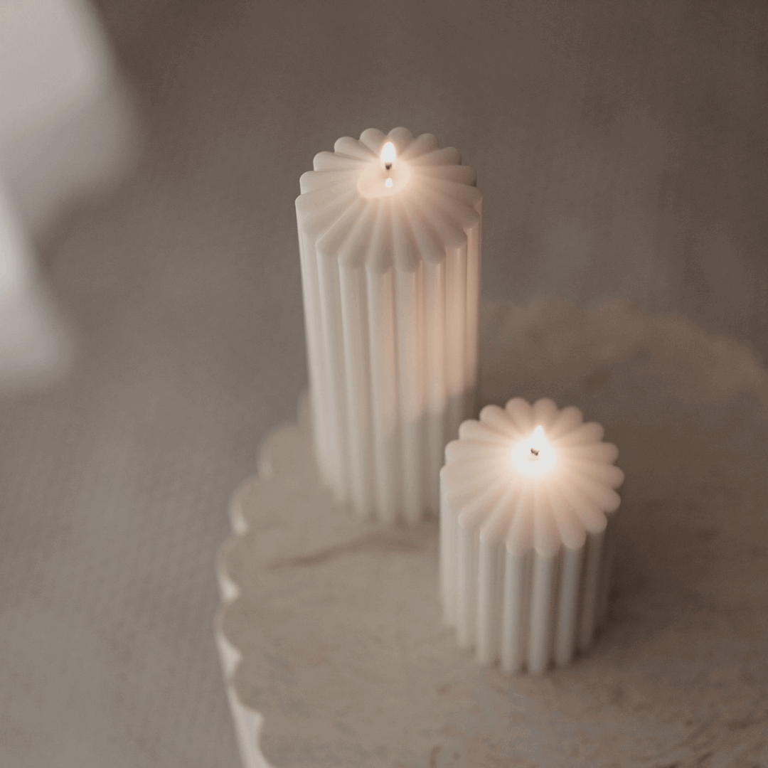 Kit Velas Decorativa mini Pilar Canelado