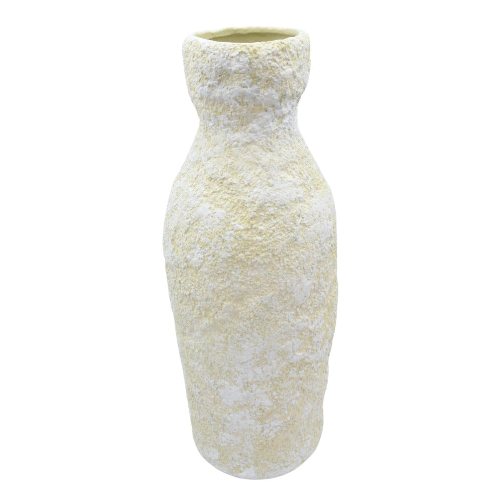 Vaso decorativo Mediterrâneo GG da Hiyo em cerâmica branca da coleção Chert, packshot em fundo neutro