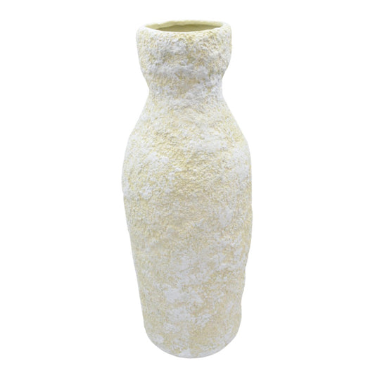 Vaso decorativo Mediterrâneo GG da Hiyo em cerâmica branca da coleção Chert, packshot em fundo neutro