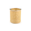 Vaso de Vidro Decorativo para Vela com Trama