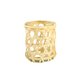 Vaso de Vidro Decorativo com Trama Natural para Vela
