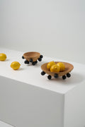 Bowl Decorativo Jaboticabeira em Madeira Natural e Detalhes Preto - G