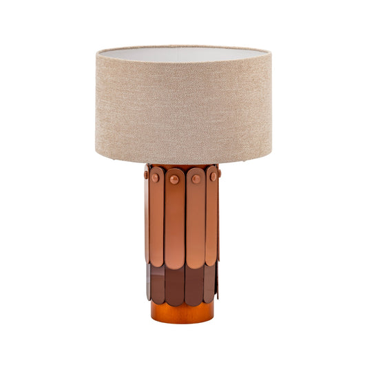 Luminária decorativa Lalique G da Hiyo em vidro com tons terrosos, versão grande para luz ambiente