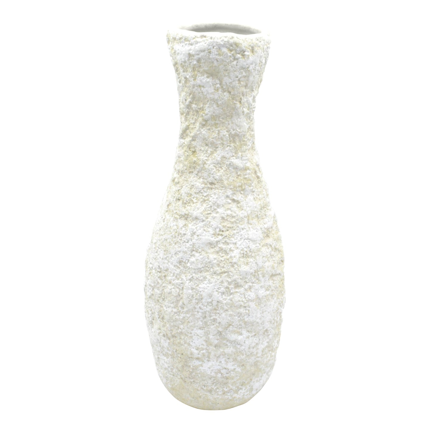 Vaso decorativo Mediterrâneo G da Hiyo em cerâmica branca da coleção Chert, packshot em fundo neutro