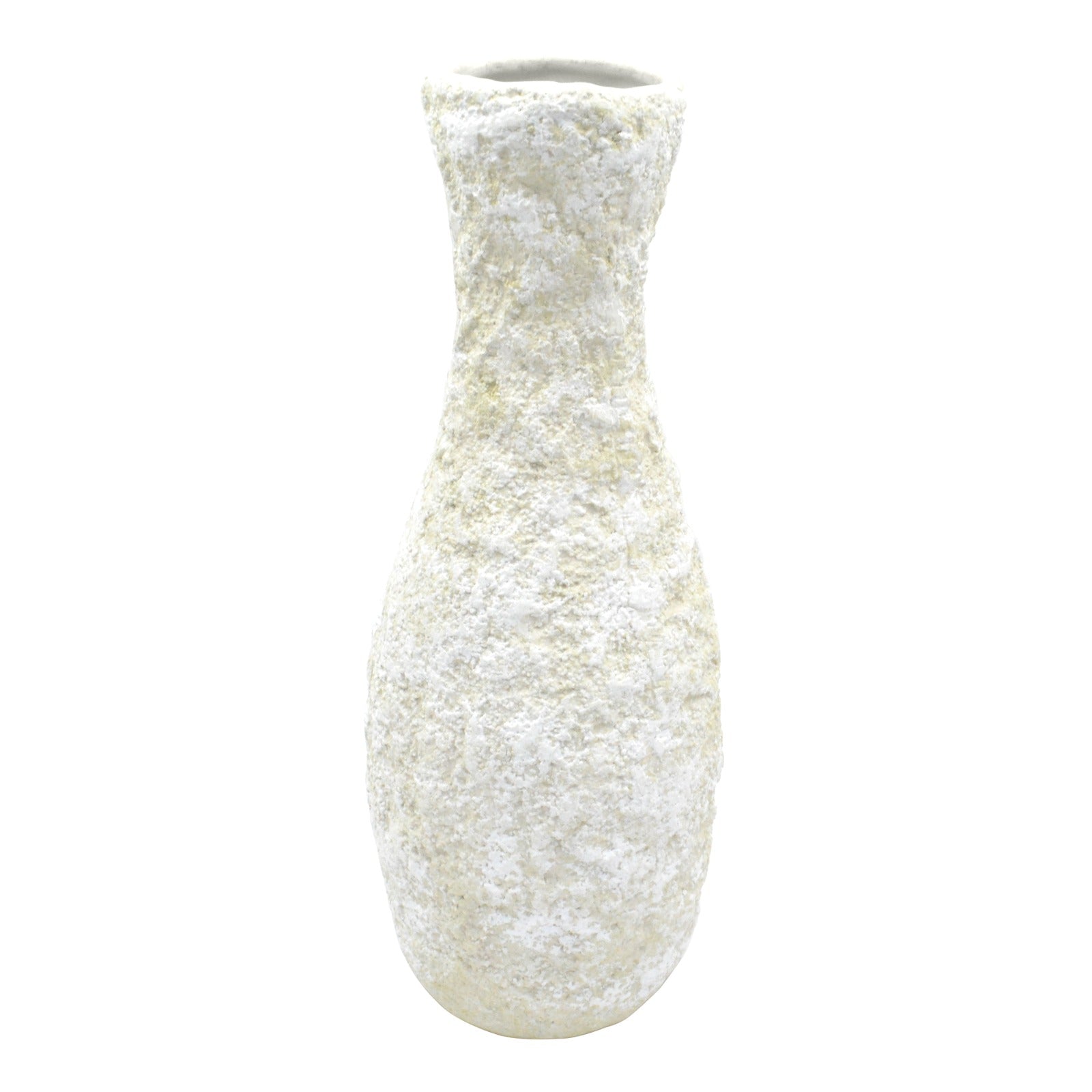 Vaso decorativo Mediterrâneo G da Hiyo em cerâmica branca da coleção Chert, packshot em fundo neutro