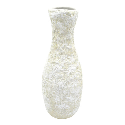 Vaso decorativo Mediterrâneo G da Hiyo em cerâmica branca da coleção Chert, packshot em fundo neutro