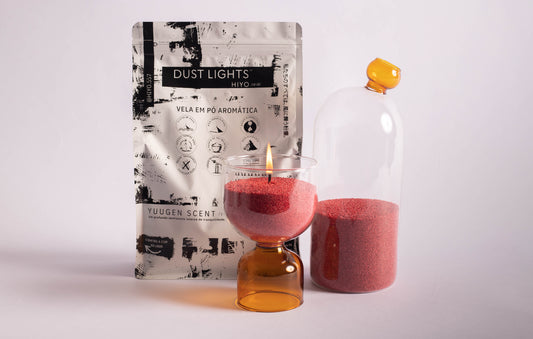 Kit Vela em Pó Aromática + Conjunto de Vasos de vidro Nórdico