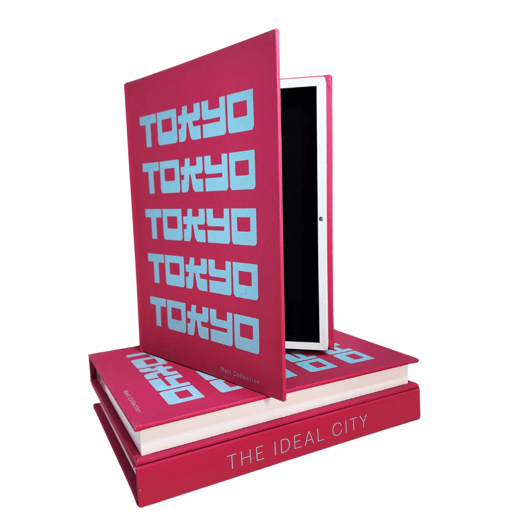 Livro Caixa Tokyo da Hiyo, livro decorativo falso para centro de mesa - capa frontal