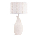 Abajour Mono Chrome Orgânico Off-White com Cúpula em Tapeçaria