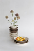 Vaso Decorativo Discos em Metal Bege e Marrom - 6