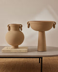 Conjunto Vaso e Centro de Mesa Oca Nude com Alças