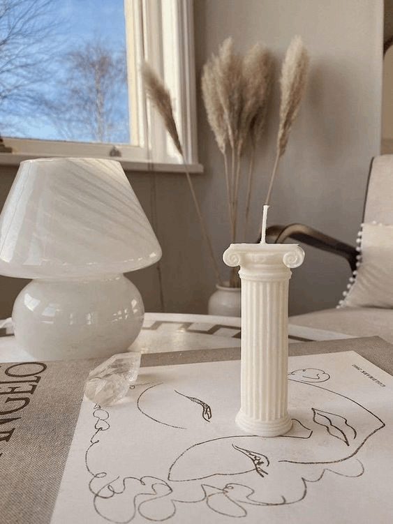 Vela Decorativo Pilar Grego mini
