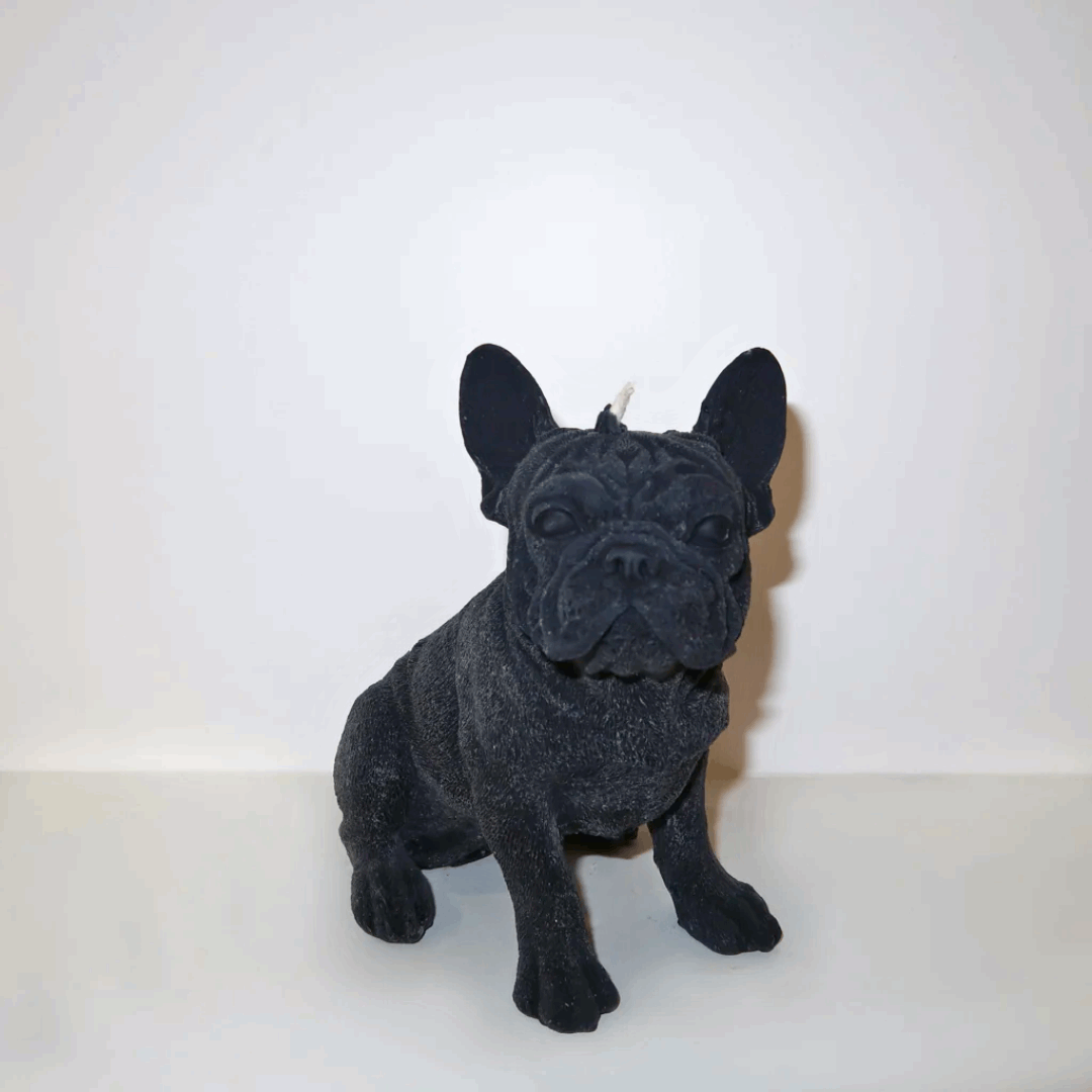 Vela decorativa Branca Bulldog Francês