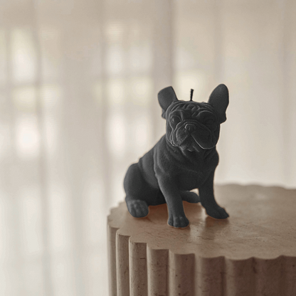 Vela decorativa Branca Bulldog Francês
