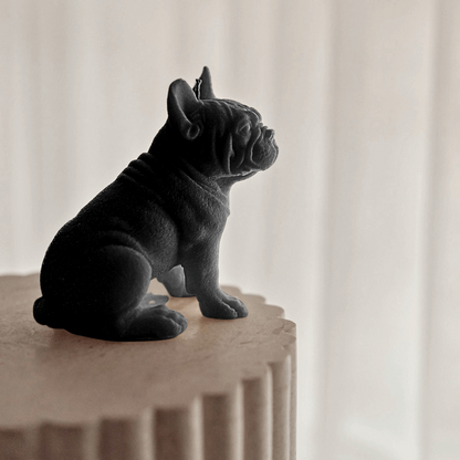 Vela decorativa Branca Bulldog Francês