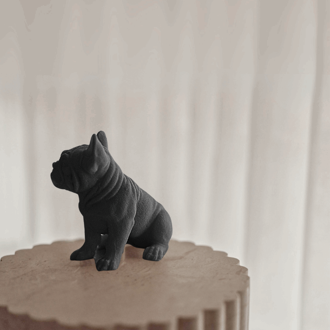 Vela decorativa Branca Bulldog Francês