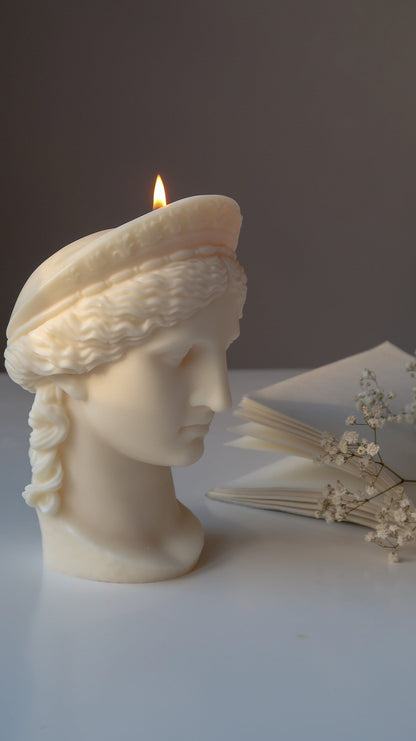 Vela Decorativa Branca Busto Hera